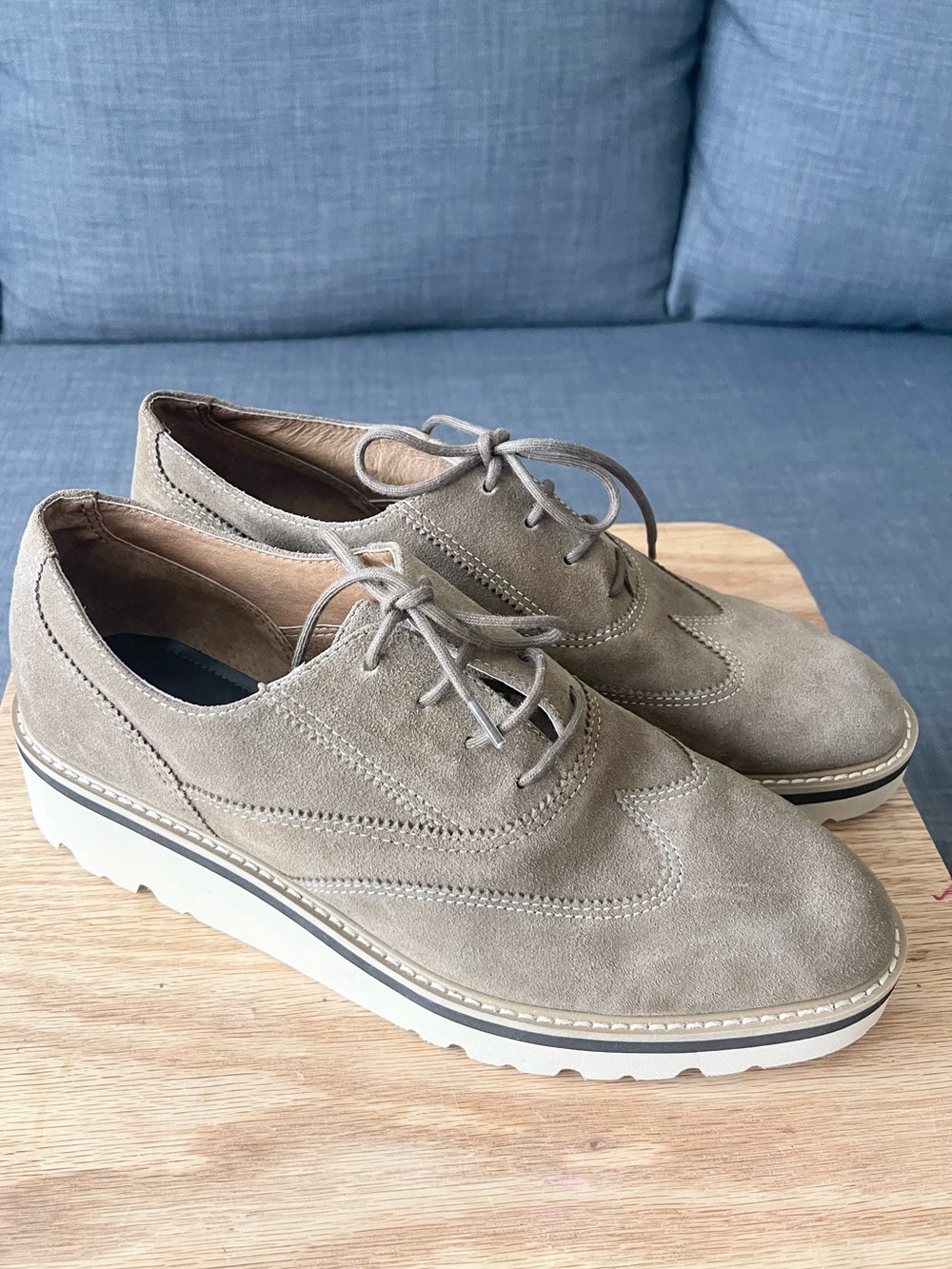Donald Pliner Tandi Suede Loafer Platform Oxford Shoes Women’s size 10